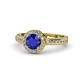 1 - Nora Blue Sapphire and Diamond Halo Engagement Ring 