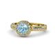 1 - Nora Aquamarine and Diamond Halo Engagement Ring 