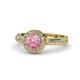 1 - Nora Pink Tourmaline and Diamond Halo Engagement Ring 