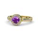 1 - Nora Amethyst and Diamond Halo Engagement Ring 