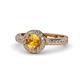 1 - Nora Citrine and Diamond Halo Engagement Ring 