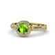 1 - Nora Peridot and Diamond Halo Engagement Ring 