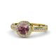 1 - Nora Rhodolite Garnet and Diamond Halo Engagement Ring 