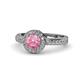 1 - Nora Pink Tourmaline and Diamond Halo Engagement Ring 