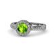 1 - Nora Peridot and Diamond Halo Engagement Ring 