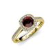 3 - Hain Red Garnet and Diamond Halo Engagement Ring 