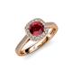 3 - Hain Ruby and Diamond Halo Engagement Ring 