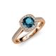 3 - Hain Blue and White Diamond Halo Engagement Ring 