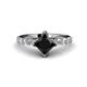 1 - Alicia Princess Cut Black and White Diamond Engagement Ring 