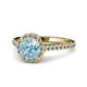 1 - Miah Aquamarine and Diamond Halo Engagement Ring 