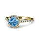 1 - Miah Blue Topaz and Diamond Halo Engagement Ring 