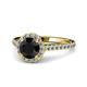 1 - Miah Black and White Diamond Halo Engagement Ring 