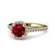 1 - Miah Ruby and Diamond Halo Engagement Ring 