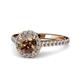 1 - Miah Smoky Quartz and Diamond Halo Engagement Ring 