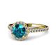 1 - Miah London Blue Topaz and Diamond Halo Engagement Ring 