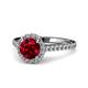 1 - Miah Ruby and Diamond Halo Engagement Ring 