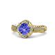 1 - Maura Signature Tanzanite and Diamond Floral Halo Engagement Ring 