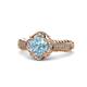 1 - Maura Signature Aquamarine and Diamond Floral Halo Engagement Ring 