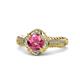 1 - Maura Signature Pink Tourmaline and Diamond Floral Halo Engagement Ring 