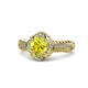 1 - Maura Signature Yellow and White Diamond Floral Halo Engagement Ring 