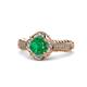 1 - Maura Signature Emerald and Diamond Floral Halo Engagement Ring 
