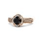 1 - Maura Signature Black and White Diamond Floral Halo Engagement Ring 