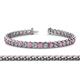 1 - Tiara 3.80 mm Pink Sapphire and Diamond Eternity Tennis Bracelet 