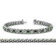 1 - Tiara 3.80 mm Green Garnet and Diamond Eternity Tennis Bracelet 