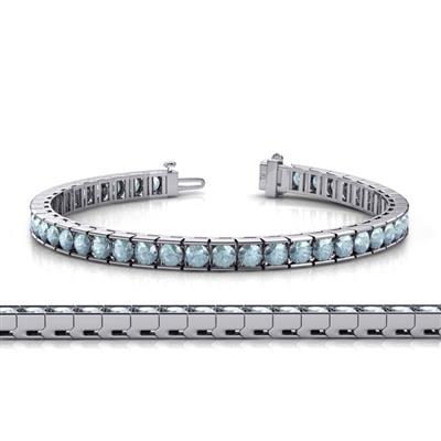 Abril Round Aquamarine Eternity Tennis Bracelet