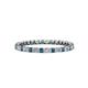 1 - Clarissa 2.00 mm Princess Cut Blue and White Diamond Eternity Band 