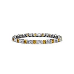 Clarissa Princess Cut Citrine and Diamond Eternity Band Princess Cut Citrine and Diamond ctw Channel Set Womens Eternity Ring Stackable K White Gold
