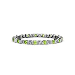 Clarissa Princess Cut Peridot and Diamond Eternity Band Princess Cut Peridot and Diamond ctw Channel Set Womens Eternity Ring Stackable Platinum