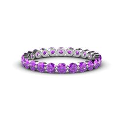 Valerie Amethyst Eternity Band Floating Amethyst Womens Eternity Ring Stackable ctw K White Gold