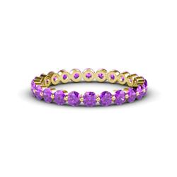 Valerie Amethyst Eternity Band Floating Amethyst Womens Eternity Ring Stackable ctw K Yellow Gold