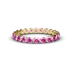 Valerie Pink Sapphire Eternity Band Floating Pink Sapphire Womens Eternity Ring Stackable ctw K Yellow Gold