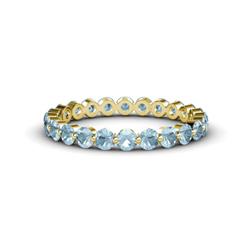 Valerie Aquamarine Eternity Band Floating Aquamarine Womens Eternity Ring Stackable ctw K Yellow Gold