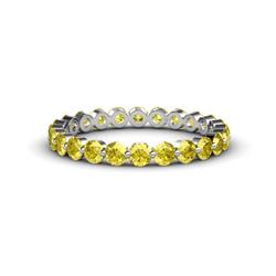 Valerie Yellow Sapphire Eternity Band Floating Yellow Sapphire Womens Eternity Ring Stackable ctw K White Gold