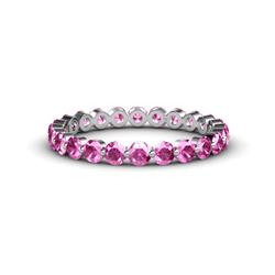 Valerie Pink Sapphire Eternity Band Floating Pink Sapphire Womens Eternity Ring Stackable ctw Platinum