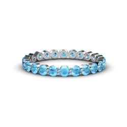 Valerie Blue Topaz Eternity Band Floating Blue Topaz Womens Eternity Ring Stackable ctw Platinum