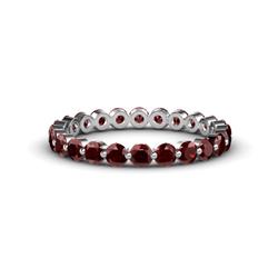 Valerie Red Garnet Eternity Band Floating Red Garnet Womens Eternity Ring Stackable ctw Platinum