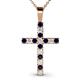 1 - Aja Blue Sapphire and Diamond Cross Pendant 