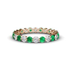 Valerie Emerald and Diamond Eternity Band Floating Emerald and Diamond Womens Eternity Ring Stackable ctw K Rose Gold