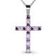1 - Aja Amethyst and Diamond Cross Pendant 