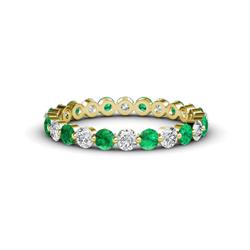 Valerie Emerald and Diamond Eternity Band Floating Emerald and Diamond Womens Eternity Ring Stackable ctw K Yellow Gold