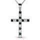1 - Aja Emerald and Diamond Cross Pendant 