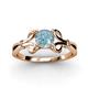 3 - Trissie Aquamarine Floral Solitaire Engagement Ring 