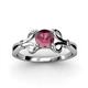 3 - Trissie Rhodolite Garnet Floral Solitaire Engagement Ring 