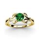 3 - Trissie Emerald Floral Solitaire Engagement Ring 