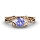 1 - Trissie Tanzanite Floral Solitaire Engagement Ring 