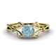 1 - Trissie Aquamarine Floral Solitaire Engagement Ring 